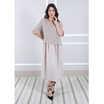Vestido Melinda Linho Italiano Cru .