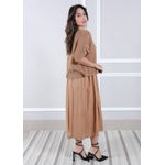 Vestido Melinda Linho Italiano Cappuccino 
