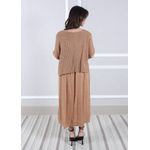 Vestido Melinda Linho Italiano Cappuccino 
