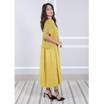 Vestido Melinda Linho Italiano Mostarda 