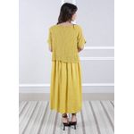 Vestido Melinda Linho Italiano Mostarda 
