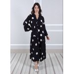 Vestido Bianca Viscose Italiana Preto .
