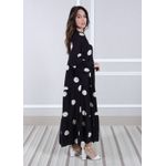 Vestido Bianca Viscose Italiana Preto .