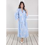 Vestido Bianca Viscose Italiana Azul Hortênsia .