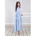 Vestido Bianca Viscose Italiana Azul Hortênsia .