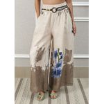 Calça Andrea Linho Italiano Bege