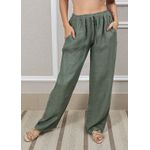 Calça Jane Linho Italiano Verde Militar