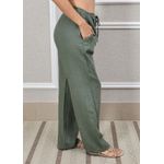 Calça Jane Linho Italiano Verde Militar