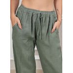 Calça Jane Linho Italiano Verde Militar
