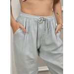 Calça Clássica Linho Italiano Cinza 
