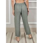Calça Clássica Linho Italiano Verde Militar