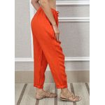 Calça Clássica Linho Italiano Laranja