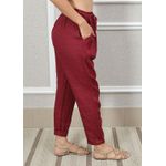 Calça Clássica Linho Italiano Vinho