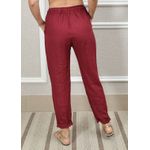 Calça Clássica Linho Italiano Vinho
