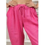 Calça Clássica Linho Italiano Pink