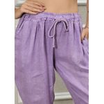 Calça Clássica Linho Italiano Lilás 