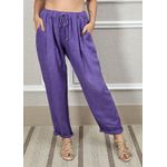Calça Clássica Linho Italiano Roxo