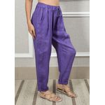 Calça Clássica Linho Italiano Roxo
