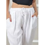 Calça Clássica Linho Italiano Branco