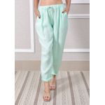 Calça Clássica Linho Italiano Verde Água