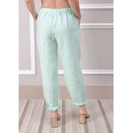 Calça Clássica Linho Italiano Verde Água