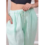 Calça Clássica Linho Italiano Verde Água