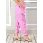 Calça Clássica Linho Italiano Rosa Chiclete