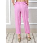 Calça Clássica Linho Italiano Rosa Chiclete