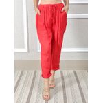 Calça Clássica Linho Italiano Vermelho