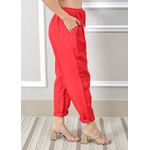 Calça Clássica Linho Italiano Vermelho