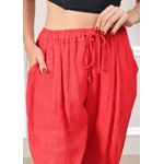 Calça Clássica Linho Italiano Vermelho
