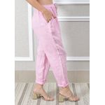 Calça Clássica Linho Italiano Rosa Bebe
