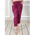 Calça Clássica Linho Italiano Bordô