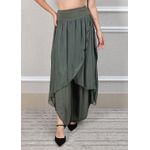 Calça Lara Seda Italiana Verde Militar