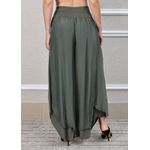 Calça Lara Seda Italiana Verde Militar