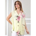 Colete Areta Linho Italiano Amarelo