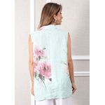 Vestido Luana Linho Italiano Azul Hortênsia .