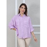 Camisa Carol Linho Italiano Lilás 