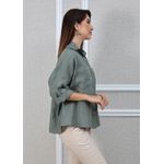 Camisa Carol Linho Italiano Verde Militar