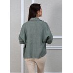 Camisa Carol Linho Italiano Verde Militar
