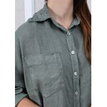 Camisa Carol Linho Italiano Verde Militar
