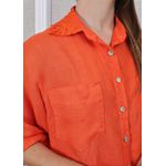Camisa Carol Linho Italiano Laranja