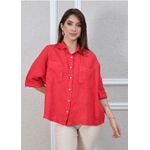 Camisa Carol Linho Italiano Vermelho 