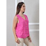 Colete Clássico Linho Italiano Pink