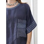 Bata Clara Linho Italiano Azul Marinho 