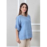 Bata Clara Linho Italiano Azul Hortência 