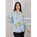 Camisa Loraine Linho Italiano Azul Hortência
