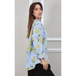 Camisa Loraine Linho Italiano Azul Hortência