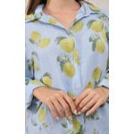 Camisa Loraine Linho Italiano Azul Hortência