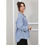 Camisa Monica Linho Italiano Azul Hortência